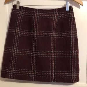 Burgundy Plaid Skirt